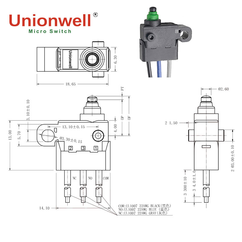 automotive micro switch g303 series drawing